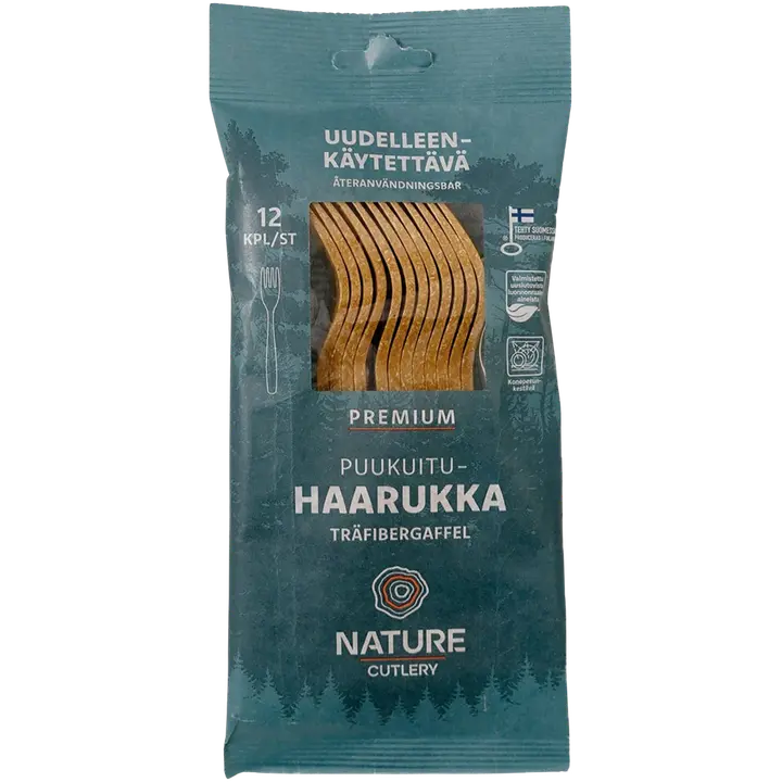 Nature Line puukuituhaarukka Premium 12 kpl