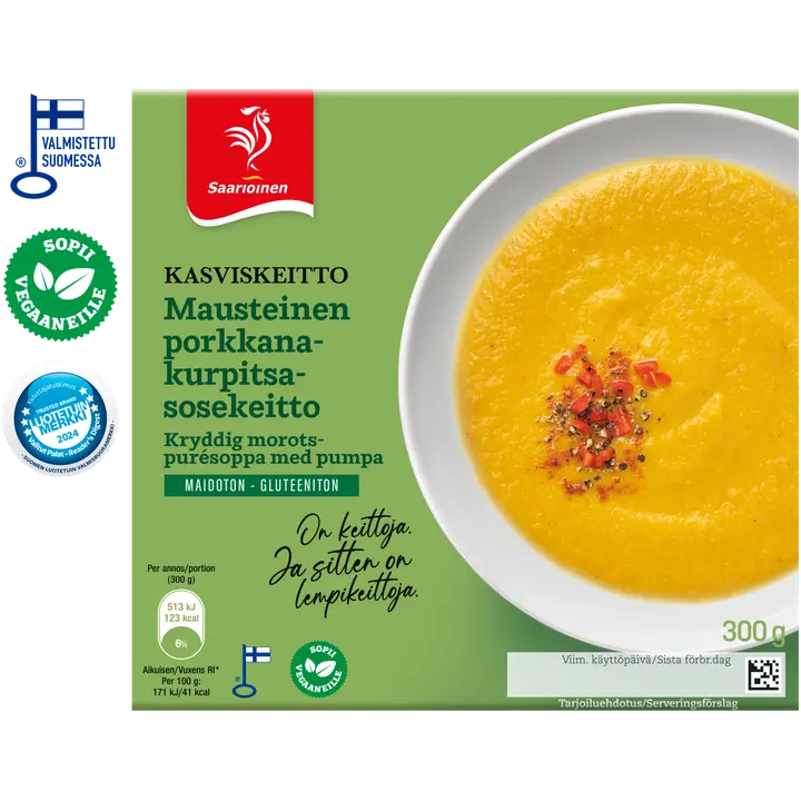 Saarioinen Mausteinen porkkana-kurpitsasosekeitto 300g