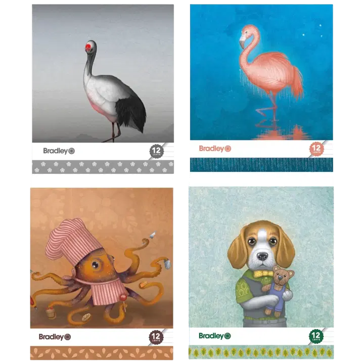 Vihik 12 lehte 16 joonega tugeva kaanega lucky laika