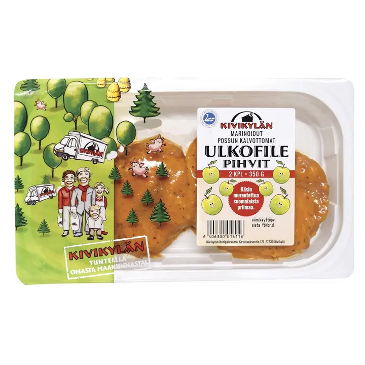 Kivikylän Porsaan fileepihvit marinoitu 350 g