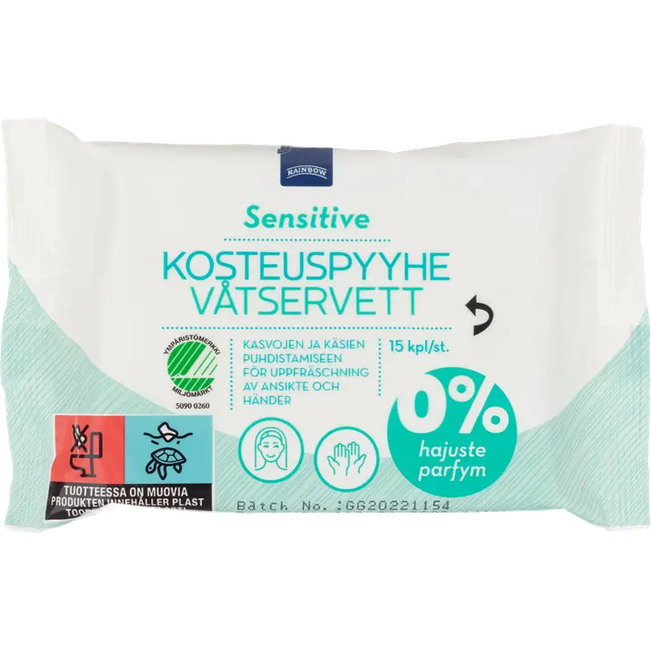 Rainbow niisked salvrätid Sensitive 15tk