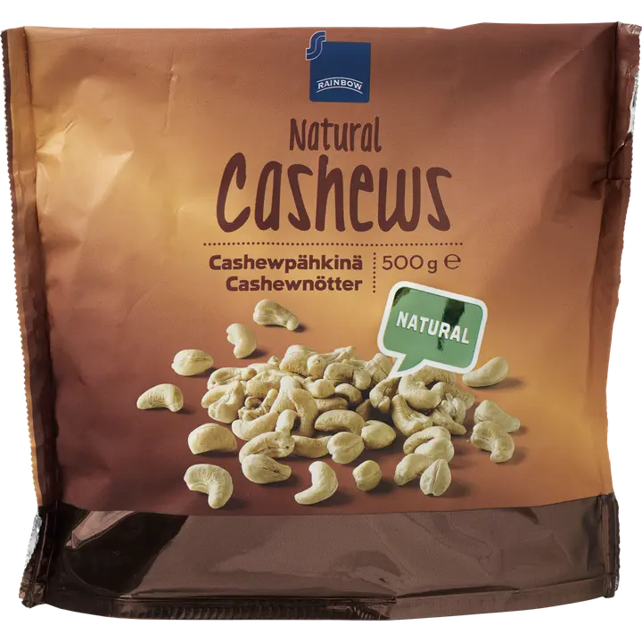 Rainbow 500g cashewpähkinä natural