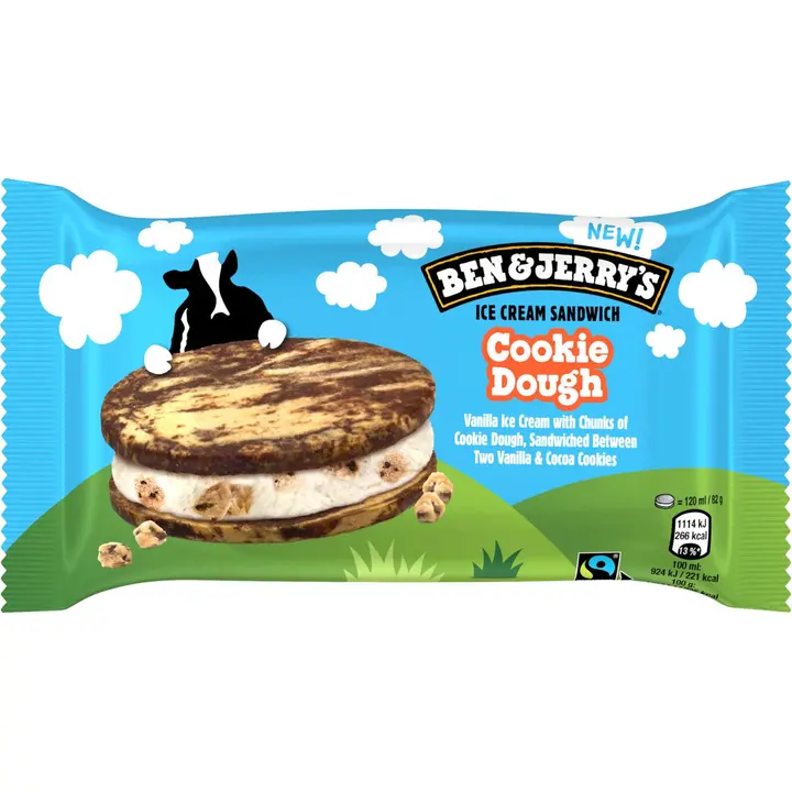 Ben & Jerry's Cookie Dough Sandwich Jäätelö 120ml/82g