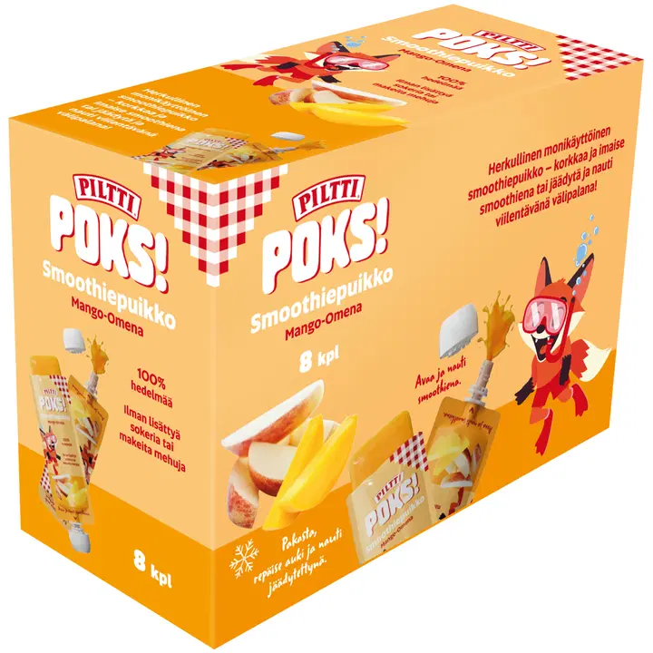 PILTTI POKS! 8x70g Smoothie stick Mango-äppel multipack