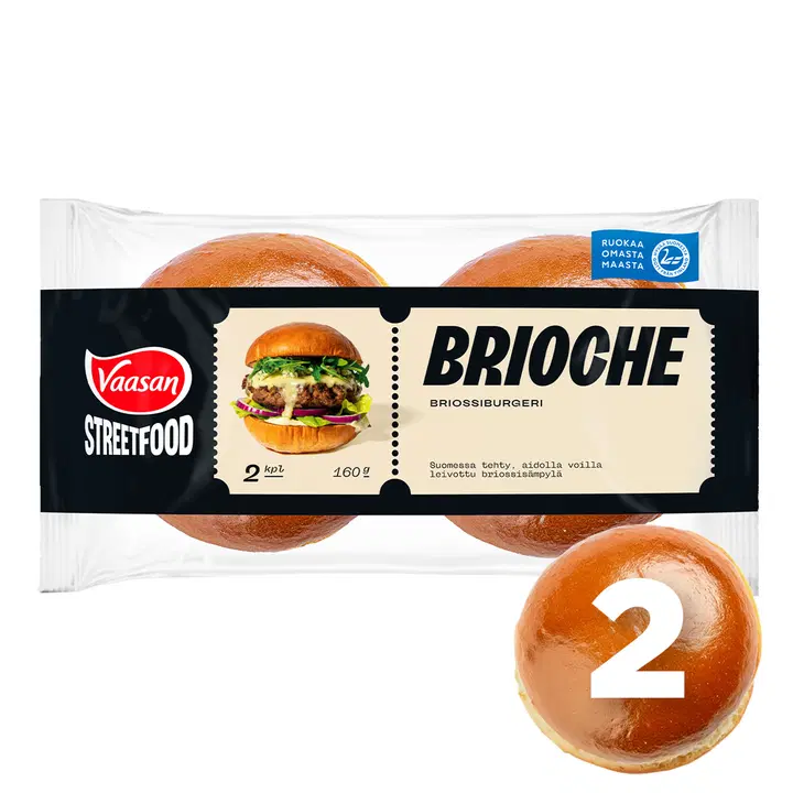 Vaasan Street Food Brioche burgerisämpylä 2 kpl 160 g