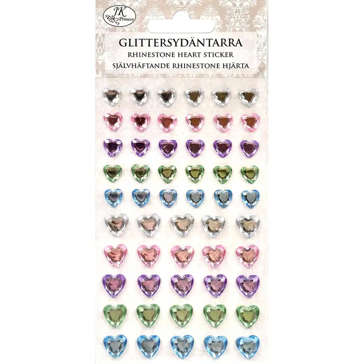 J.K. Primeco glittersydäntarra pastellilajitelma