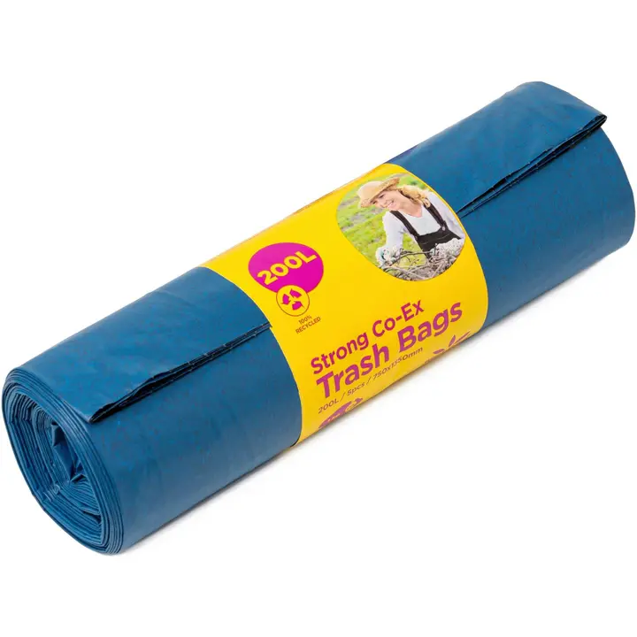 McLean Professional Vahva jätesäkki, sininen LDPE, 200L, 5kpl/rll