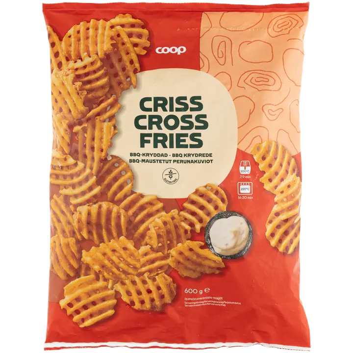 Coop BBQ-ristikkoperunat 600 g pakaste