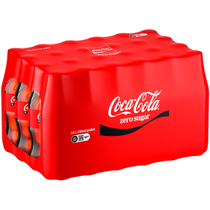 24-pack Coca-Cola Zero Sugar läskedryck plastflaska 0,33 L