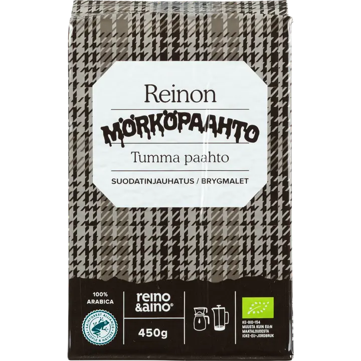 Reino&Aino Reinon Mörköpaahto kahvi tumma suodatinjauhatus 450g luomu RFA