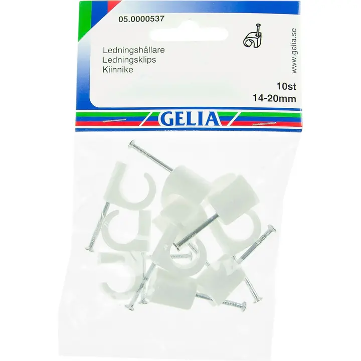 Gelia johtokiinnike tc 14-20mm 10kpl valkoinen