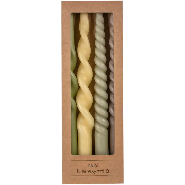 Kierrekynttilä 4 kpl natural