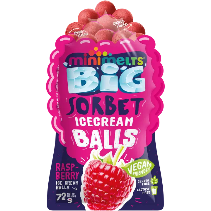 Minimelts Big Vaarikamaitselised Sorbetipallid 72 g