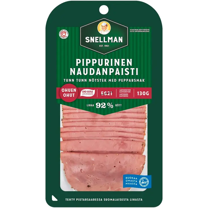 Snellman Ohuen ohut pippurinen naudanpaisti 130g