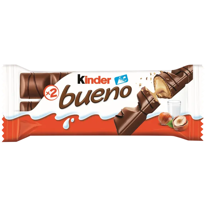 Kinder Bueno 43g maitosuklaapäällysteinen vohveli maitoisalla hasselpähkinätäytteellä