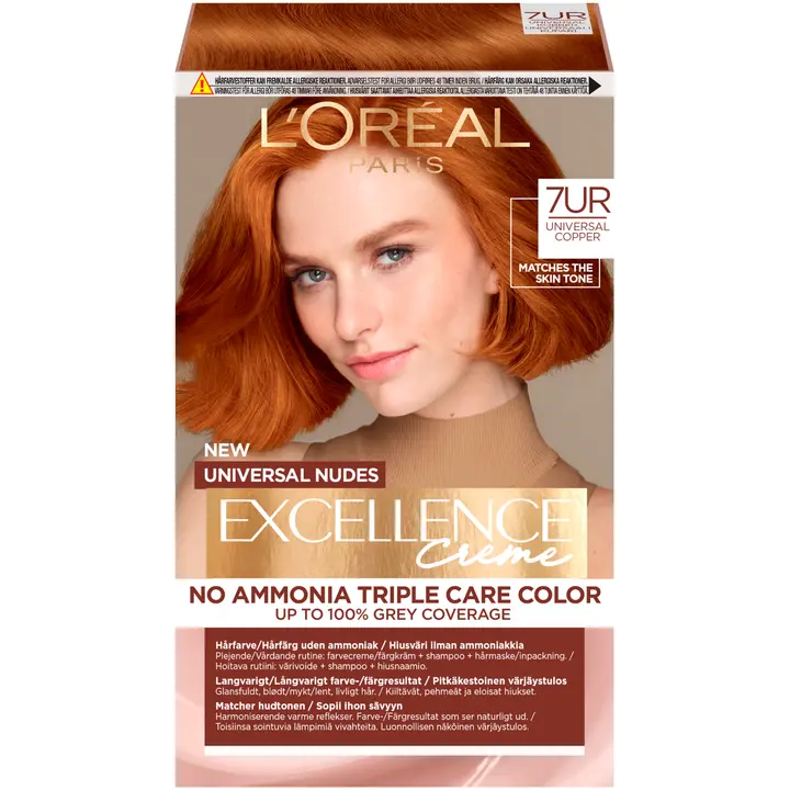 L'Oréal Paris Excellence Universal Nudes 7UC Copper kestoväri ilman ammoniakkia 1kpl