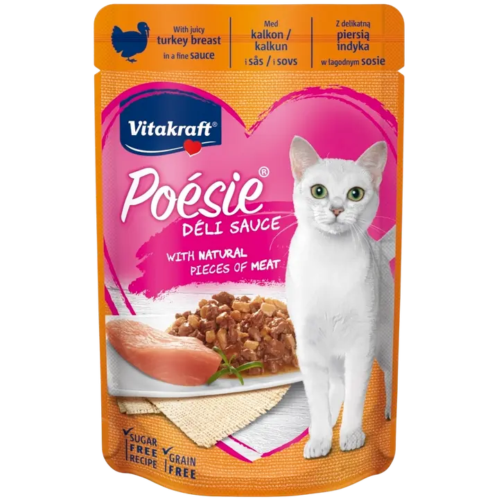 Täissööt kassidele kalkunilihaga Délice kastmes 85g