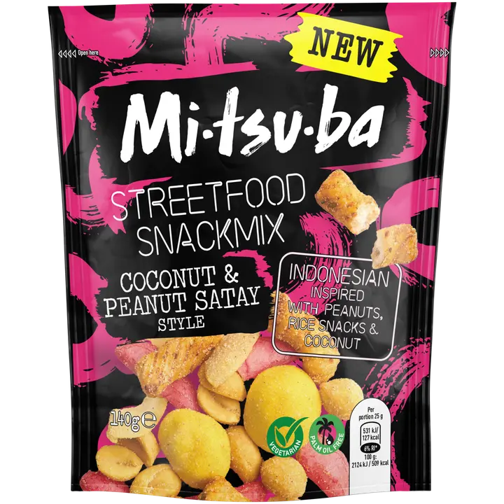 Mitsuba Streetfood Coconut Satay Pähkinäsekoitus 140g