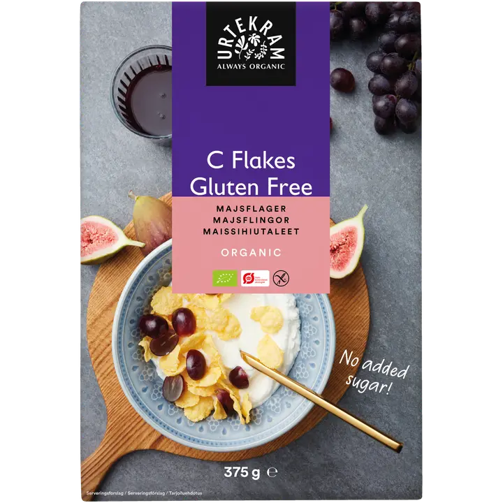 URTEKRAM Luomu Gluteeniton C-Flakes 375g