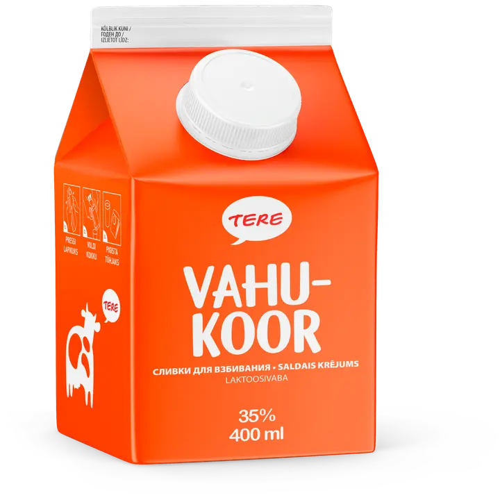 Tere vahukoor 35%, laktoosivaba,  400 ml