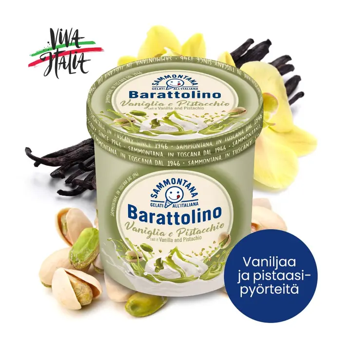 Sammontana Barattolino Vanilja-Pistaasi jäätelö 0,8L
