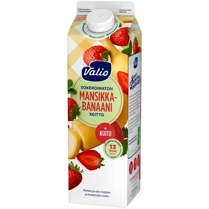 Valio mansikka-banaanikeitto +kuitu 1 kg sokeroimaton
