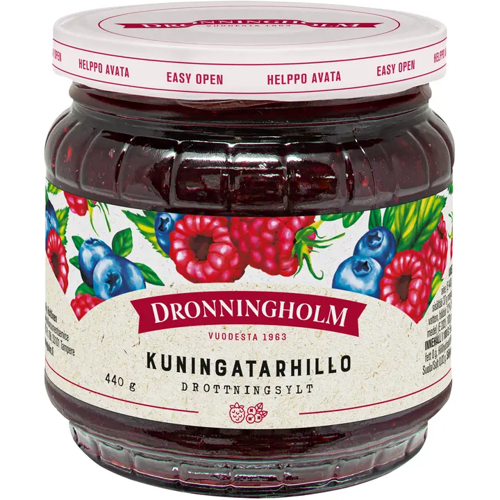 Dronningholm Kuningatarhillo, Vadelma-mustikkahillo 440g
