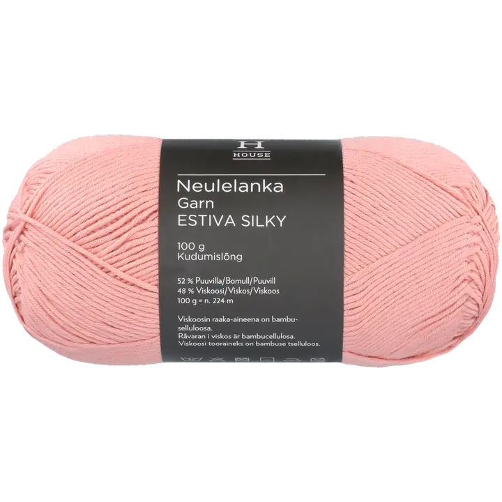House lanka bambuviskoosi-puuvillasekoite Estiva Silky 100 g Pastel Pink 12931