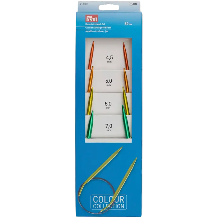 Prym pyöröpuikkosetti 80cm alumiini, 4 eri kokoa,  4,5 - 5,0 - 6,0 - 7,0mm