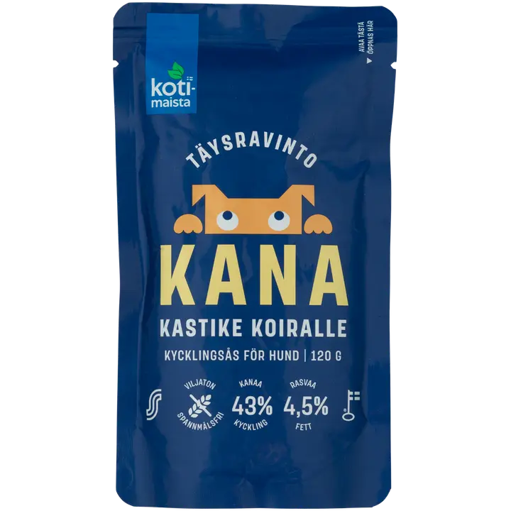 Kotimaista kanakastike koiralle täysravinto 120 g