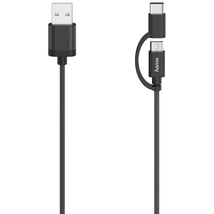 USB-kaabel, 2in1, USB-A - Micro/C, 0,75 m