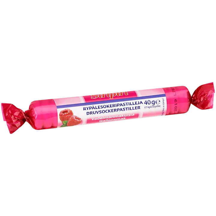 Siripiri rypälesokeripastilli vadelma 17kpl