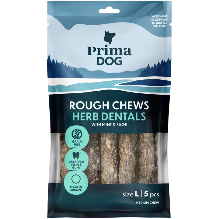 PrimaDog Rough Chews Hammashoitoluu yrtti L 15 cm, 5 kpl, 175 g