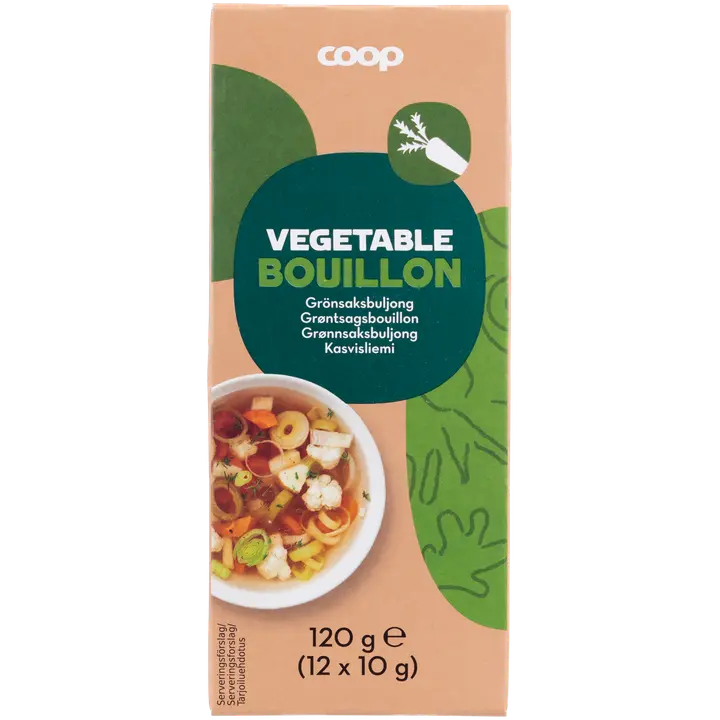 Coop köögiviljapuljongikuubik 12 tk (10 g), 120 g