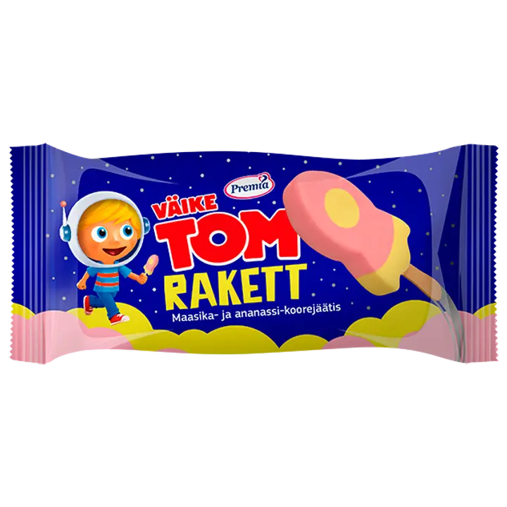 Väike Tom Rakett maasika ja ananassikoorejäätis 50g/85ml