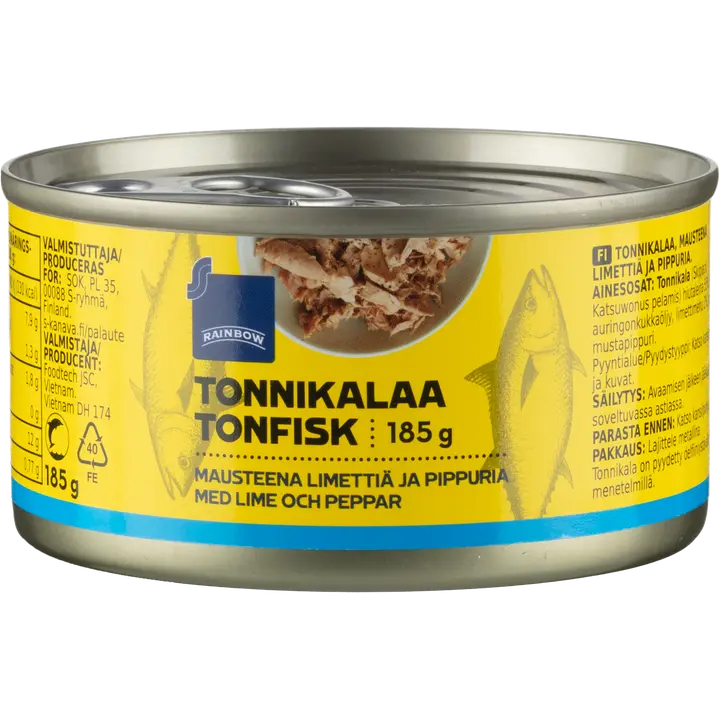 Rainbow 185/110g tonnikalaa limetillä ja pippurilla