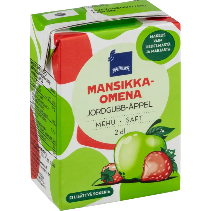 Rainbow mansikka-omenamehu 2dl
