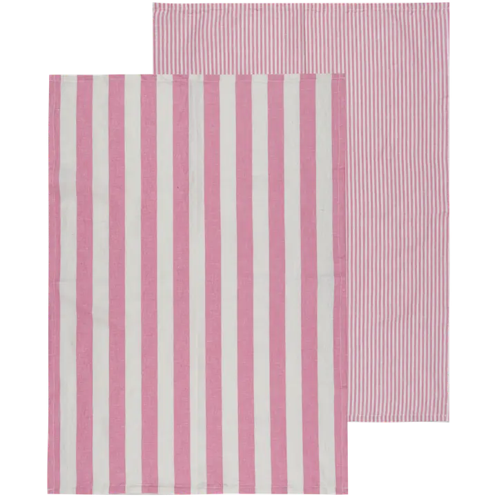 House keittiöpyyhe pellavasekoite Raita 2 kpl vaaleanpunainen