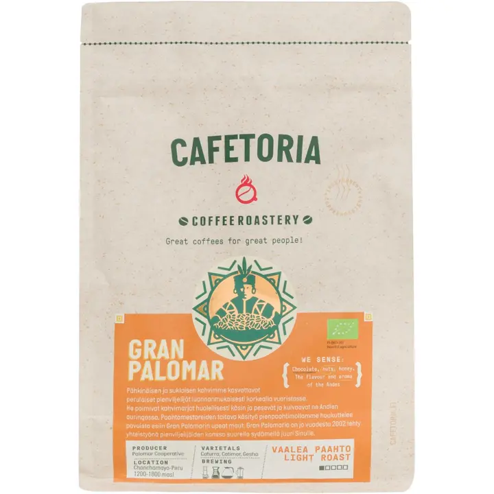 Cafetoria roastery Gran Palomar vaalea kahvi 250g luomu