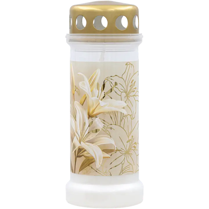 Bolsius - Grave light nr 6 + lid Lily - 70H