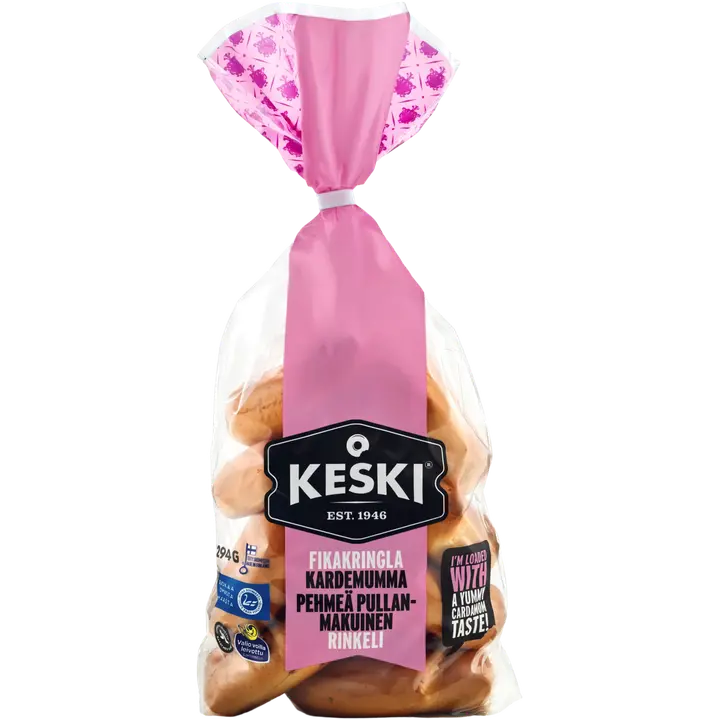 Keski Kardemumma Pehmeä Pullanmakuinen rinkeli 294 g