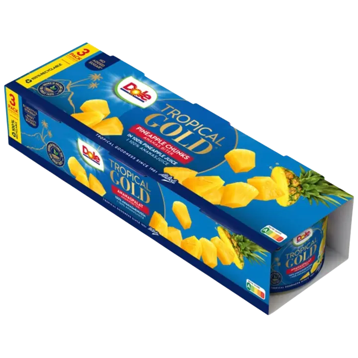 3x227/139g Dole Tropical Gold Ananaspaloja mehussa 3-pack