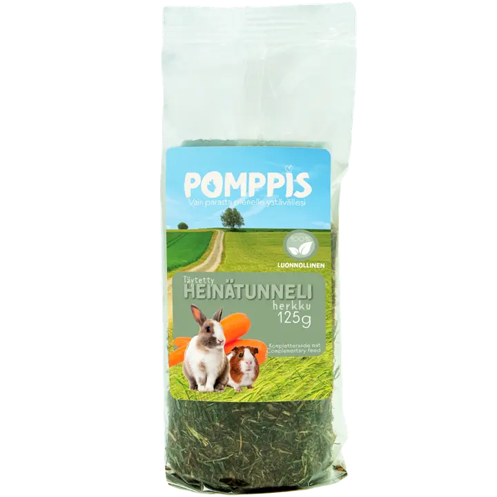 Pomppis jyrsijän täytetty heinä-herkkutunneli 125g
