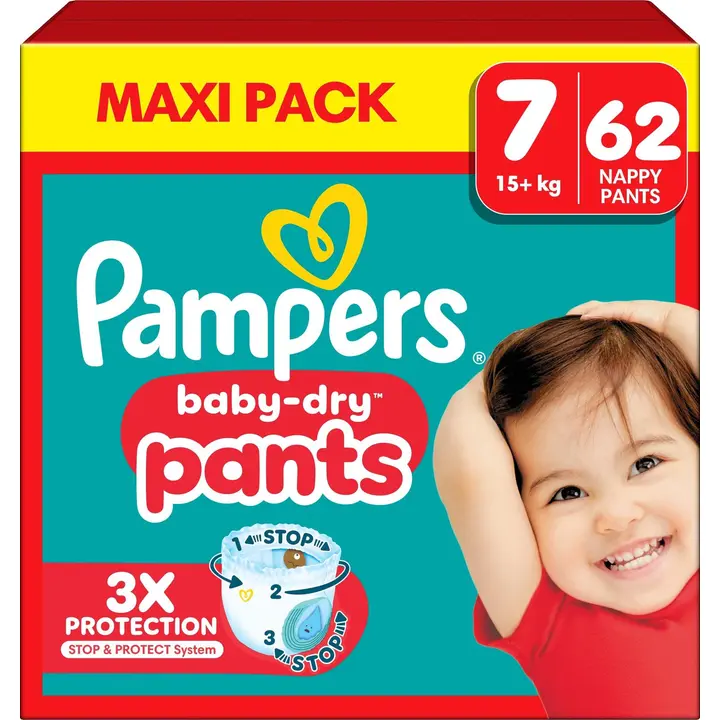 Pampers Baby Dry Pants S7 15+ kg 62kpl housuvaippa