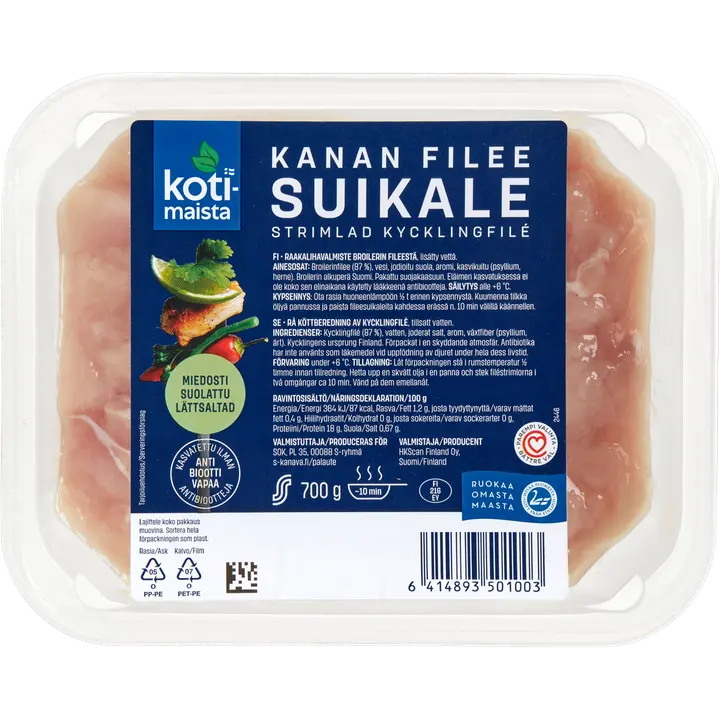 Kotimaista Kanan fileesuikale miedosti suolattu 700 g