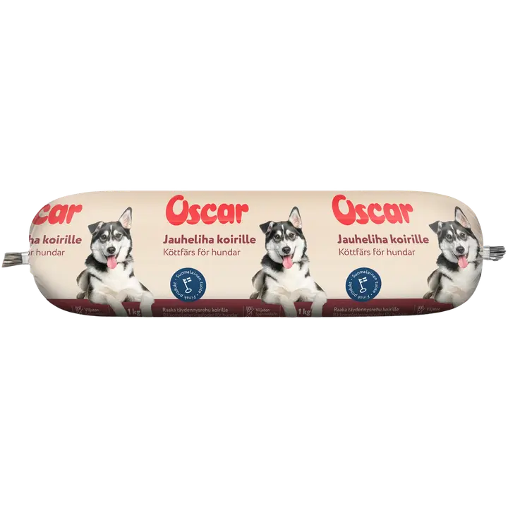 Oscar Jauheliha koirille raaka täydennysravinto pakaste 1kg