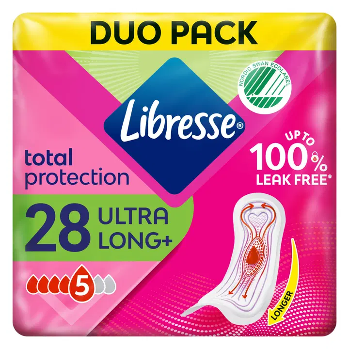 LIBRESSE Ultra Long siivetön side 28 kpl Duo pack