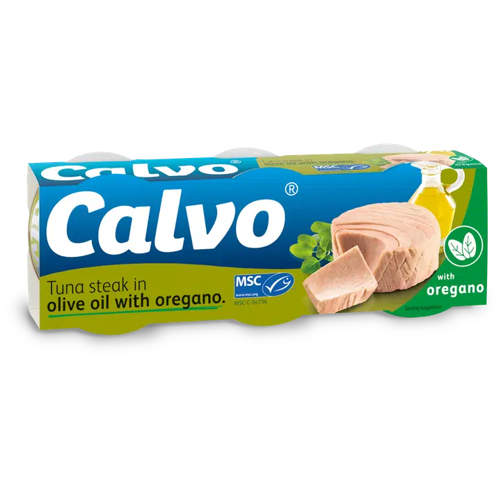 Calvo olivolja & oregano tonfisk MSC 3x80/52g