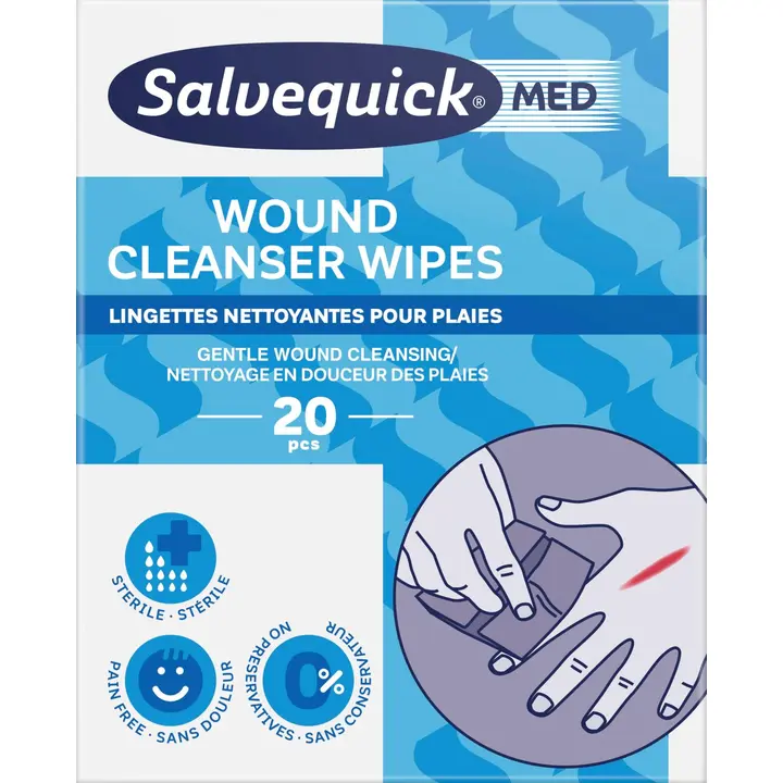 Salvequick MED Wound Cleanser Wipes steriili haavojen puhdistuspyyhe 20kpl