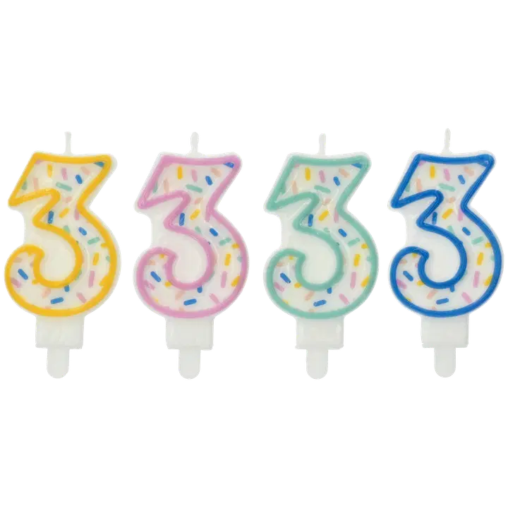 Numerokynttilä 3 pilkullinen